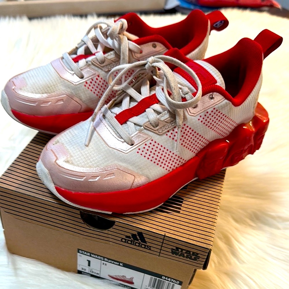 Adidas Red and White Sneakers Modern Chunky Design